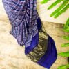Pure Handloom Berry Blue Gaji Silk Saree