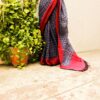 Pure Handloom Purple and Pink with Black Prints  Linen  Saree