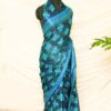 Pure Handloom Dark Blue Gaji Silk Saree