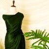 Pure Handloom Bottlegreen Green Gaji Silk Saree