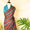 Pure Handloom Brown with Blue Gaji Silk Saree
