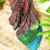 Pure Handloom Brown with Blue Gaji Silk Saree