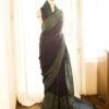 Pure Handloom Burgundy Linen Saree