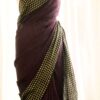 Pure Handloom Burgundy Linen Saree