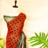 Pure Handloom Candy Red Gaji Silk Saree
