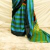 Pure Handloom Greenish Blue Gaji Silk Saree