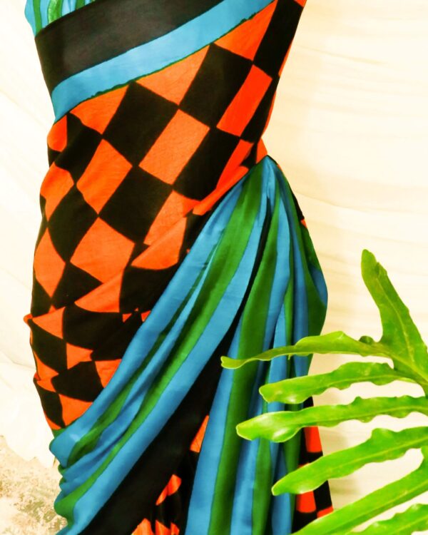 Pure Handloom Greenish Blue Gaji Silk Saree