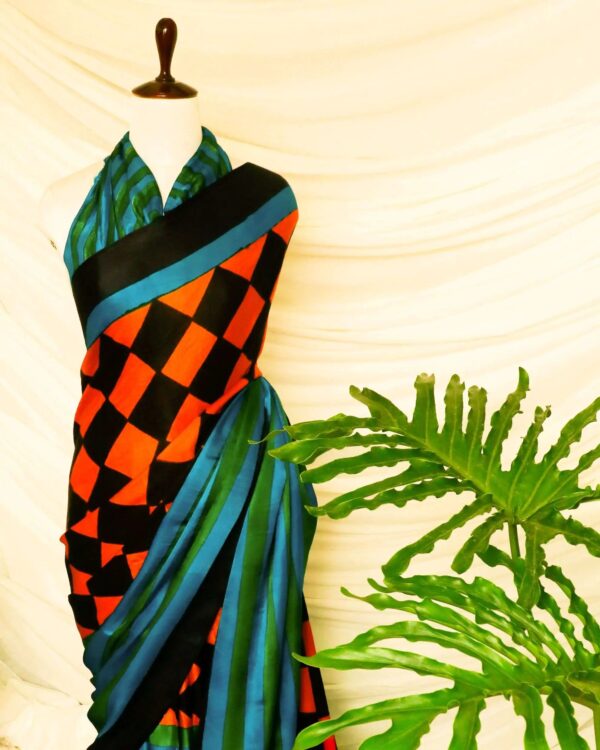 Pure Handloom Greenish Blue Gaji Silk Saree