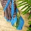 Pure Handloom Peach with Sky Blue Gaji Silk Saree