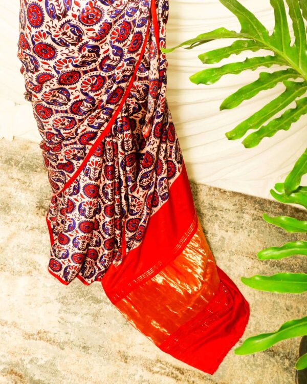 Pure Handloom Red Gaji Silk Saree