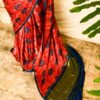 Pure Handloom Reddish Blue Gaji Silk Saree