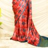 Pure Handloom Reddish Blue Gaji Silk Saree