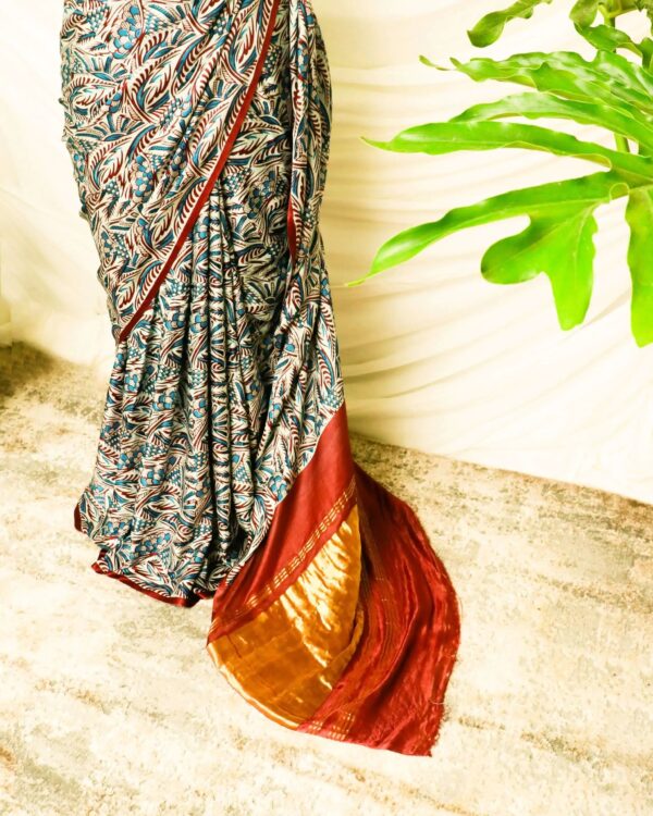 Pure Handloom Sandal Gaji Silk Saree