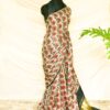 Pure Handloom Sandal with Green Gaji Silk Saree