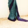 Pure Handloom Sky Blue with Violet Linen Saree