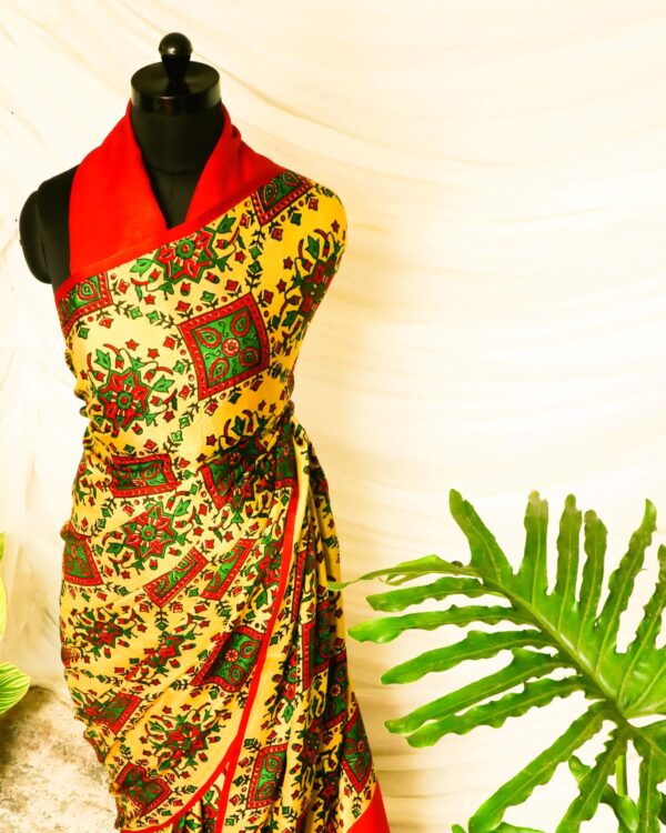 Pure Handloom Yellow Gaji Silk Saree