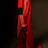 Red with Off-White Border Printed Kota Cotton Saree, full details