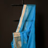 Sapphire Simplicity Blue Kota Cotton Zari Plain Saree, Close up