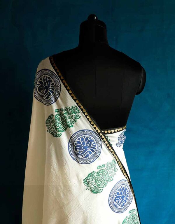 White Mul Cotton saree