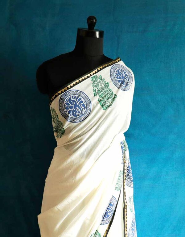 White Mul Cotton saree