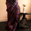 Pure Handloom Tie and Dyed  Line Tussar Silk Saree