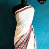 White Hand  Block  Printed Pure Mul Cotton Saree