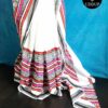 White Hand  Block  Printed Pure Mul Cotton Saree