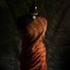 Pure Apricot and Black Handloom Organza Silk Saree