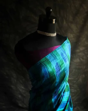 Pure Designer Raw Silk hand dyed saree