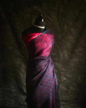 Pure Purple Handloom Organza Silk Saree