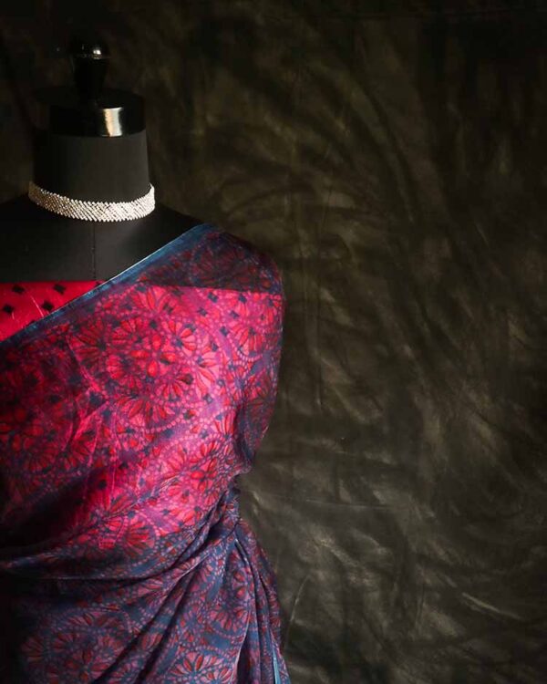 Pure Purple Handloom Organza Silk Saree
