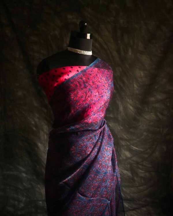 Pure Purple Handloom Organza Silk Saree