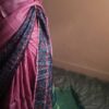 Handloom Hand Block Printed Pink Tussar Silk Saree