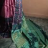 Handloom Hand Block Printed Pink Tussar Silk Saree