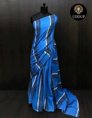Blue Borderless Mul Cotton Saree & Affordable Cotton Sarees