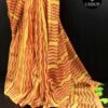 Orange Hand  Block Printed Mul Cotton Saree