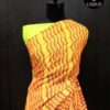 Orange Hand  Block Printed Mul Cotton Saree