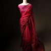 Blush Blossom Pink Pure Organza Silk Saree