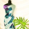 Pure Hand-Printed light Pista green Modal Silk Saree