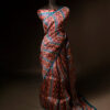 Pure Handloom Brown with blue Organza Silk Saree