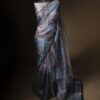 Silver Mist Grey Pure Organza Silk Saree