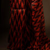 Sunset Noir Orange and Black Pure Organza Silk Saree