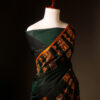 Harmony in Nature Green and Orange Handloom Silk Cotton Saree