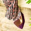 Pure Handloom Peach Modal Silk Saree