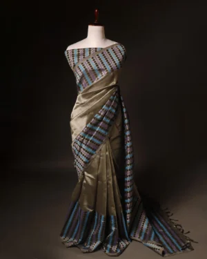 Grey Silk Cotton Saree