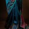 Pure Blue and pink color Silk Cotton Saree