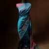 Pure Blue and pink color Silk Cotton Saree