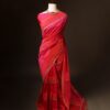 Pinkish Red Silk Cotton Saree