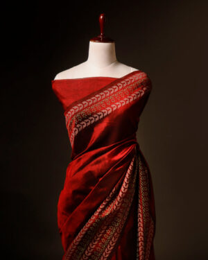 Maroon Handloom Silk Cotton Saree