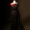 Pure Black and Red Silk Cotton Saree
